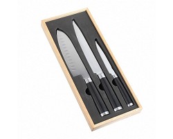 Set de 3 couteaux type japonais en coffret bois