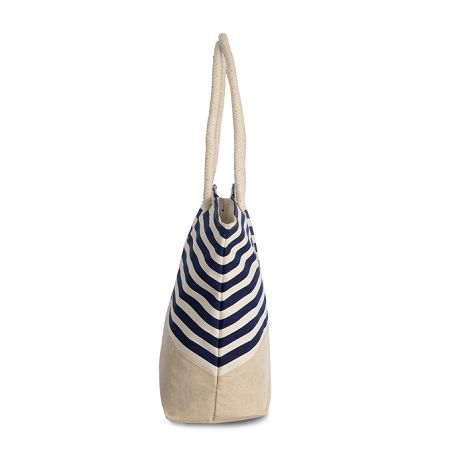  Sac shopping style marin en toile de jute