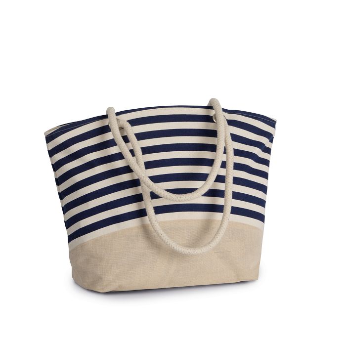  Sac shopping style marin en toile de jute