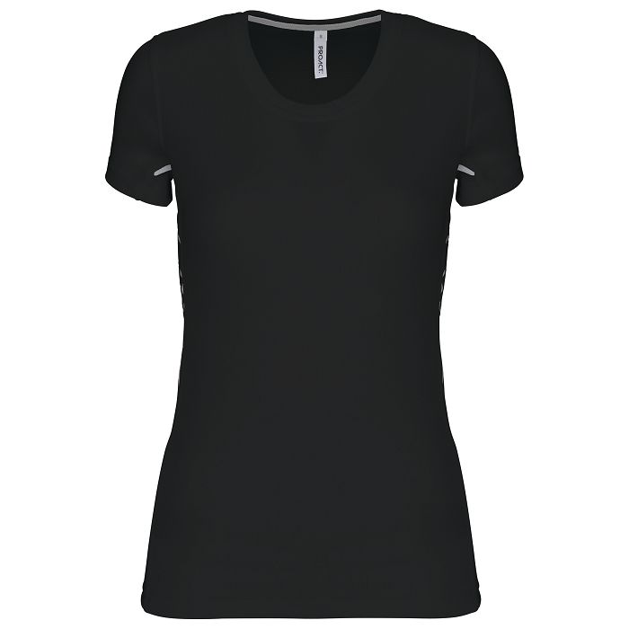  T-shirt de sport bi-matière manches courtes femme