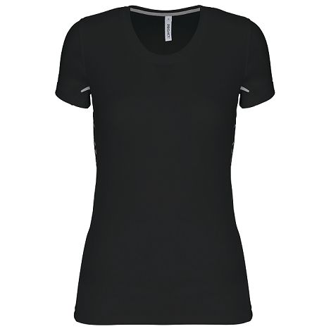  T-shirt de sport bi-matière manches courtes femme