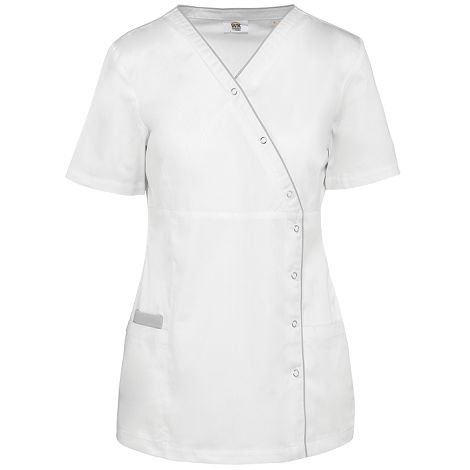  Blouse polycoton avec boutons-pression femme