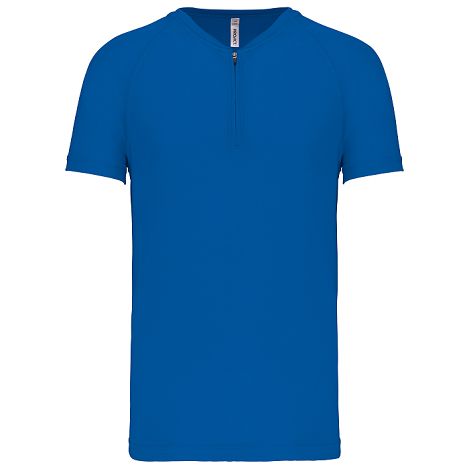  T-shirt 1/4 zip sport manches courtes unisexe