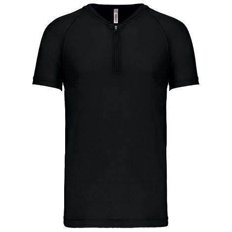  T-shirt 1/4 zip sport manches courtes unisexe