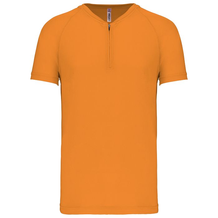  T-shirt 1/4 zip sport manches courtes unisexe