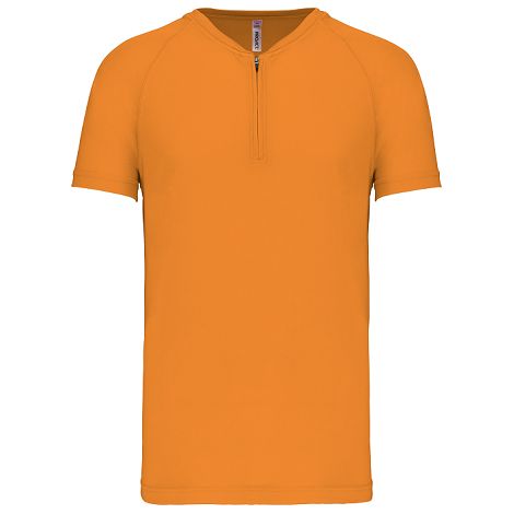  T-shirt 1/4 zip sport manches courtes unisexe