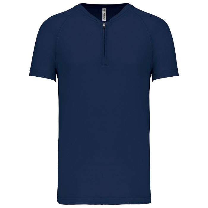  T-shirt 1/4 zip sport manches courtes unisexe