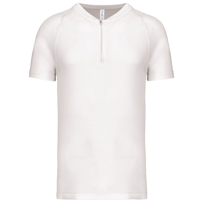  T-shirt 1/4 zip sport manches courtes unisexe