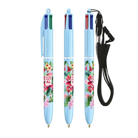 BIC® 4 Couleurs® Pastel + Lanyard