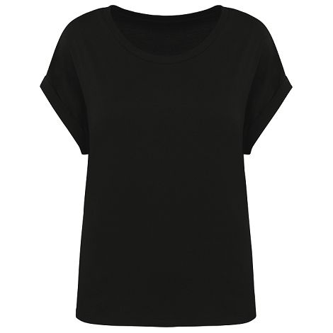  T-shirt écoresponsable à manches à revers femme