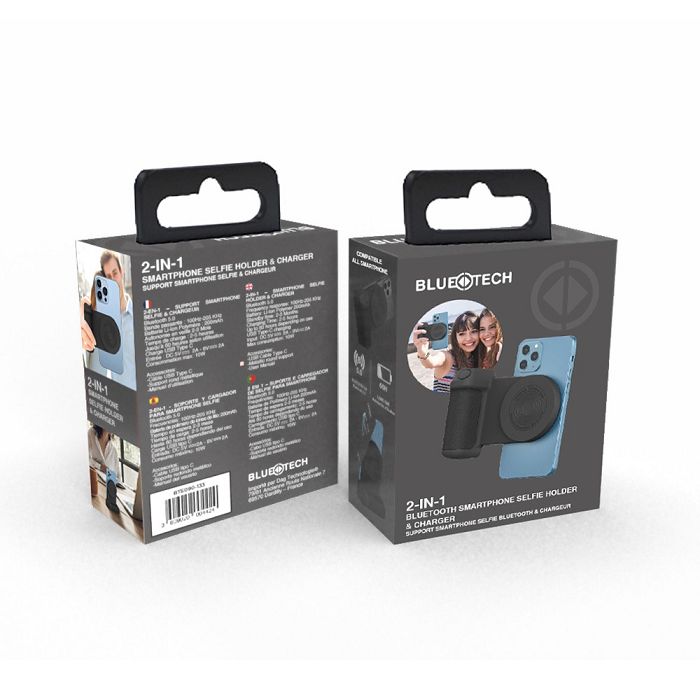  Support 2-en-1 smartphone selfie et chargeur - BLUETECH