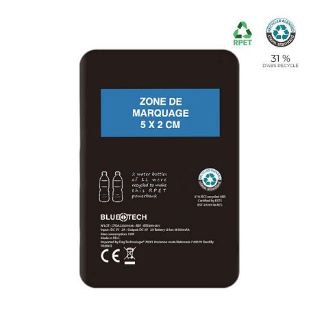  Batterie de secours RPET 5 000mAh - BLUETECH