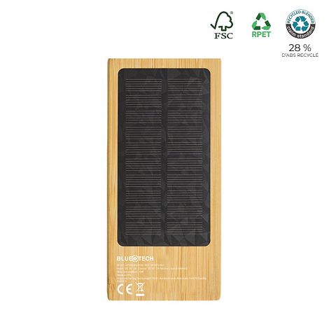  Batterie de secours solaire bambou FSC  8000mAh - BLUETECH