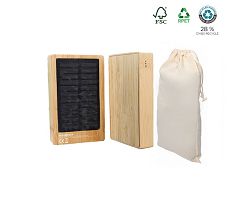 Batterie de secours solaire bambou FSC 5 000mAh - BLUETECH