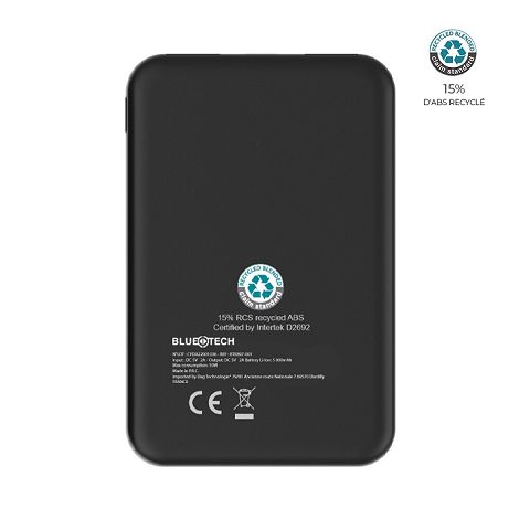  Batterie de secours ABS recyclé RCS 10 000mAh - BLUETECH