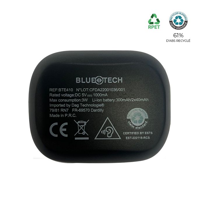  Ecouteurs Bluetooth ABS recyclé - BLUETECH