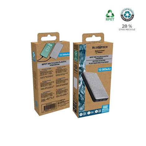  Batterie de secours RPET 10 000mAh - BLUETECH