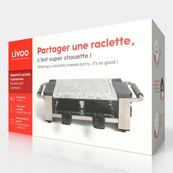  Appareil à raclette 4 personnes