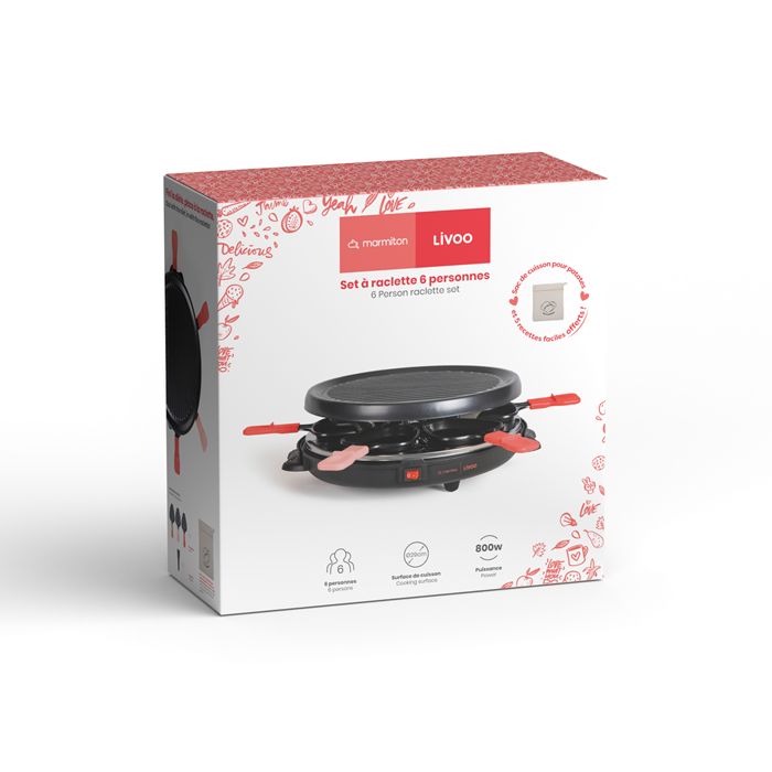  Set à raclette 6 personnes - Livoo x Marmiton