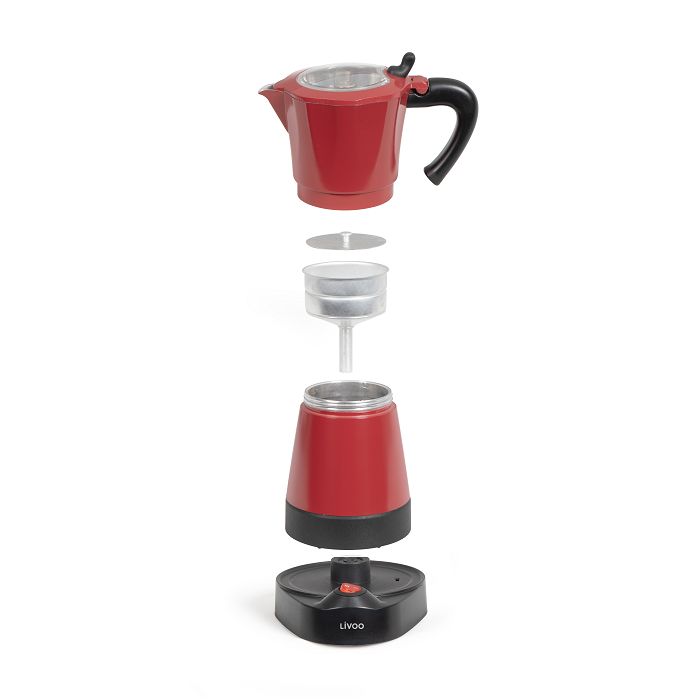  Cafetière italienne électrique - Rouge chili