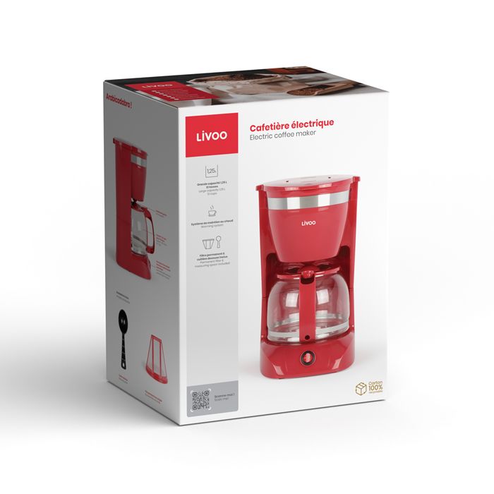  Cafetière électrique - Rouge chili