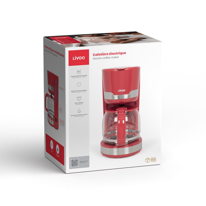  Cafetière électrique - Rouge chili