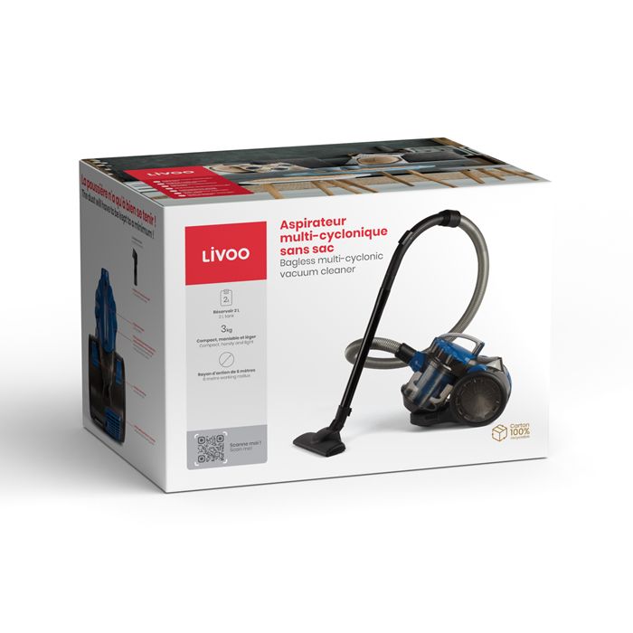  Aspirateur multi-cyclonique sans sac - Bleu