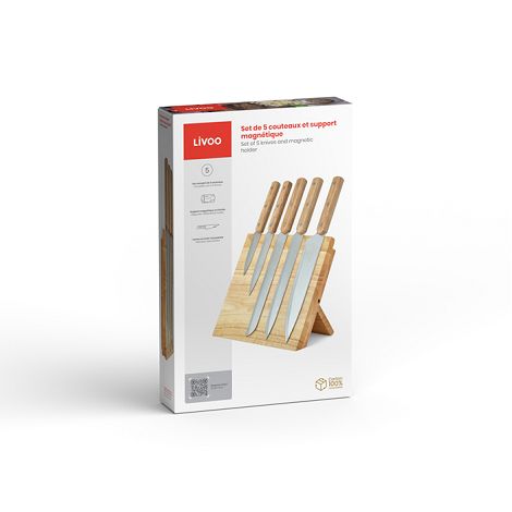  Set de 5 couteaux et support magnétique