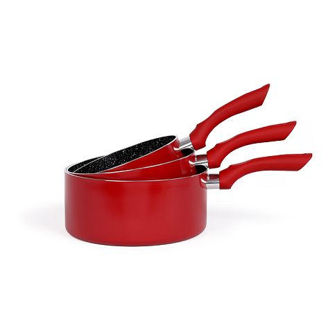  Set de 3 casseroles - Rouge chili