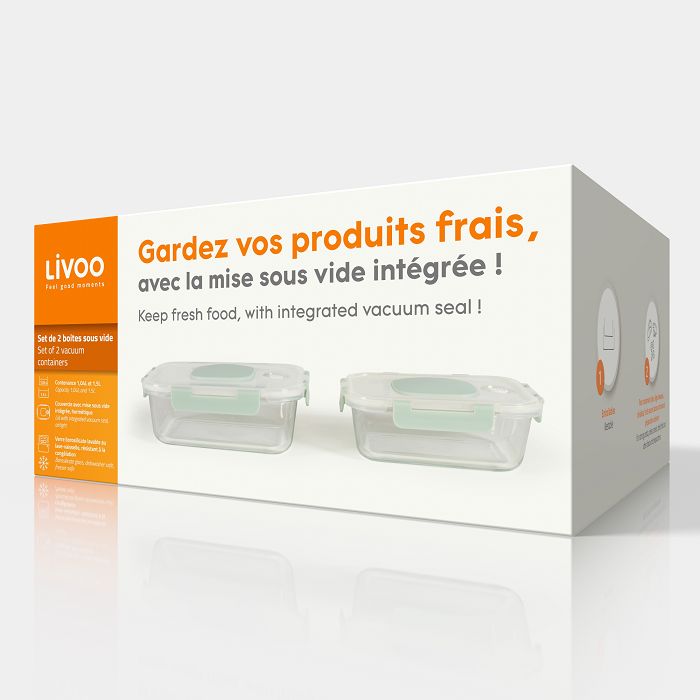  Set de 2 boîtes sous vide - Transparent