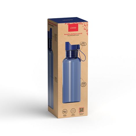  Bouteille plastique recyclé 600 ml - Bleu