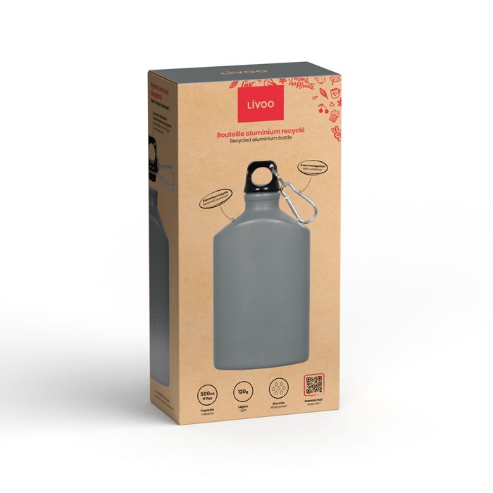  Bouteille aluminium recyclé 500 ml - Gris