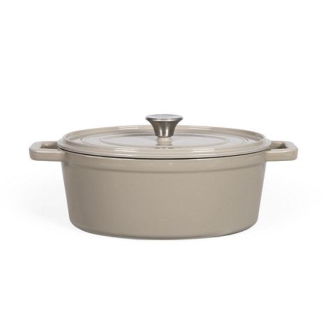  Cocotte ovale en fonte - Gris