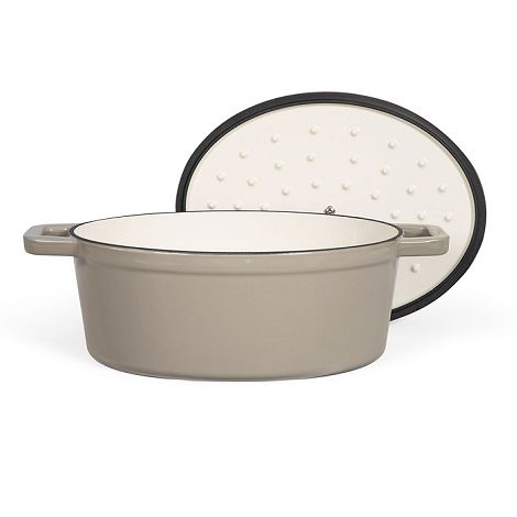  Cocotte ovale en fonte - Gris