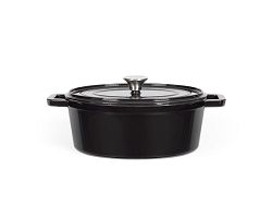 Cocotte ovale en fonte - Noir