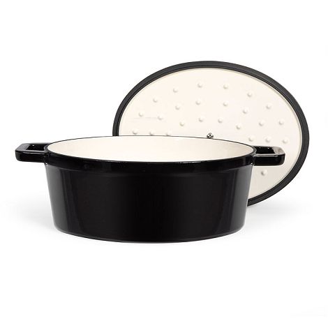  Cocotte ovale en fonte - Noir