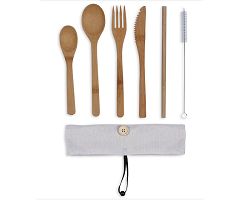 Set de couverts en bambou - Beige