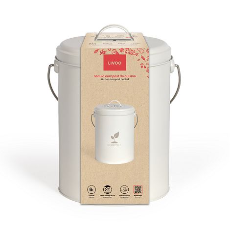  Seau à compost de cuisine 6 L - Crème