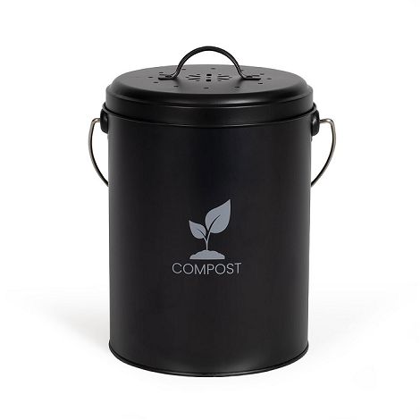  Seau à compost de cuisine 6 L - Noir