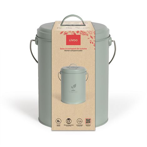  Seau à compost de cuisine 6 L - Vert