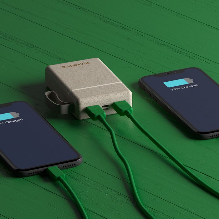  Powereco - Batterie externe en fibre de blé - 10 000 mAh