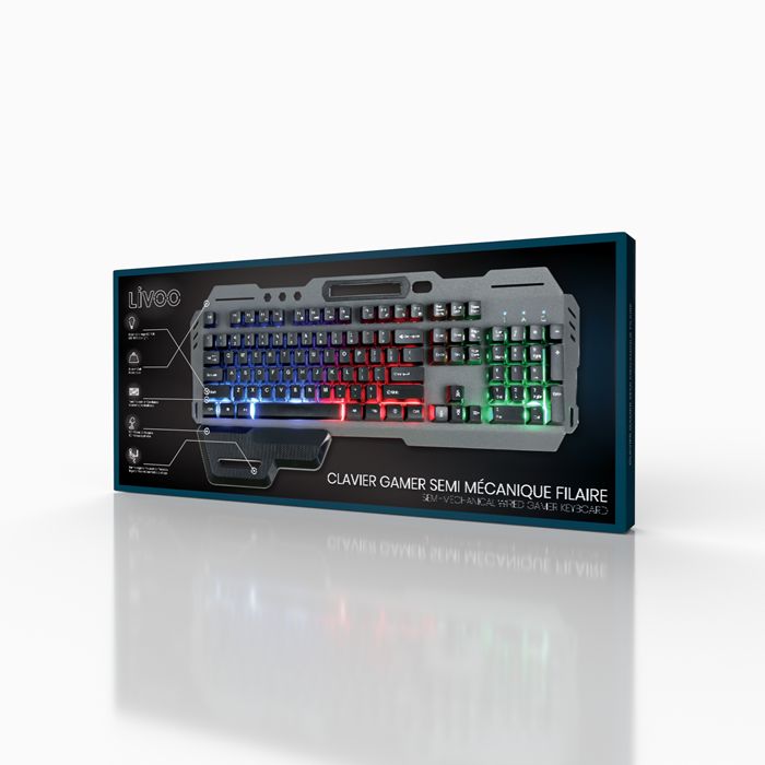  Clavier gaming semi mécanique filaire