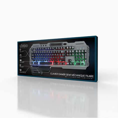  Clavier gaming semi mécanique filaire