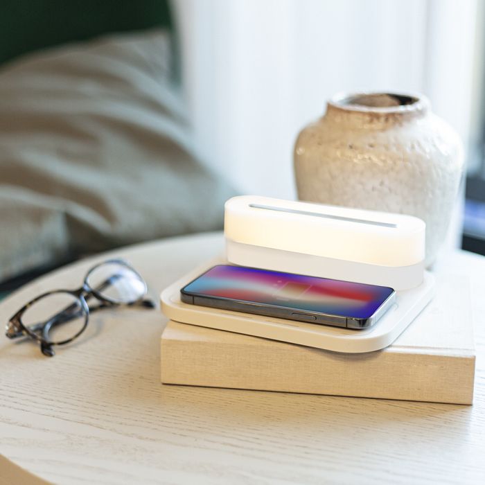  Lampe de chevet chargeur induction fast charge - Blanc