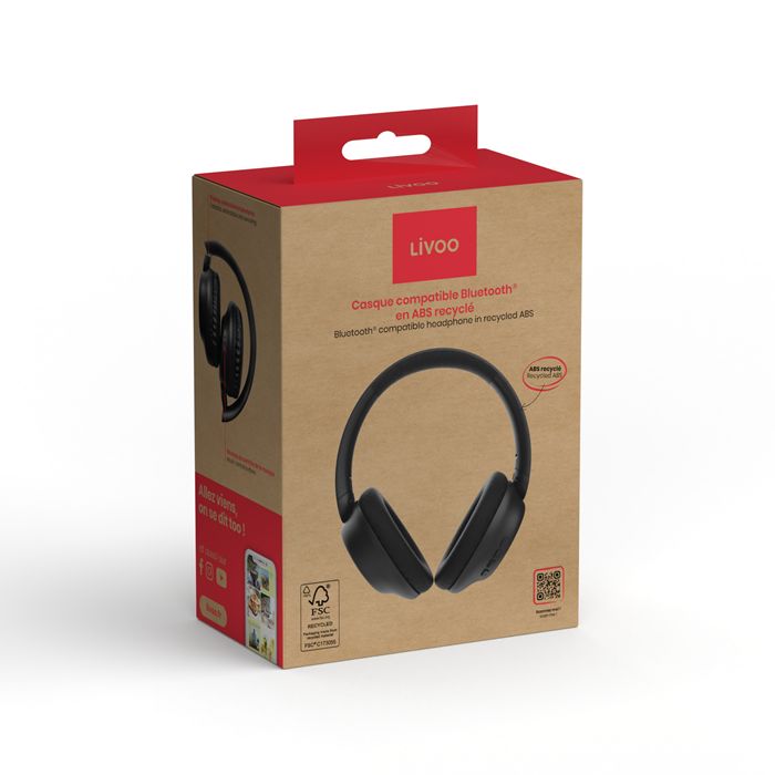  Casque compatible Bluetooth® en ABS recyclé