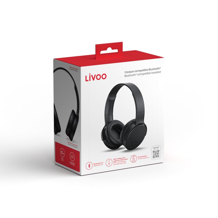  Casque compatible Bluetooth® - Noir