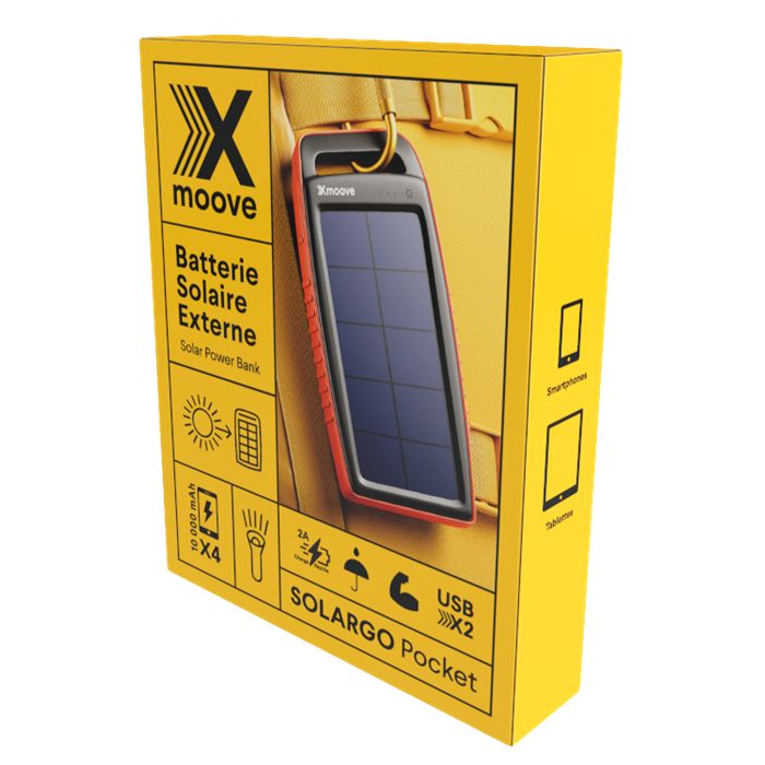  Pocket - Batterie externe solaire avec lampe torche - 10 000 mAh