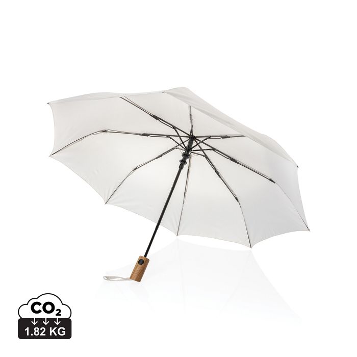  Mini parapluie 21" à ouverture auto en bois d'acacia Kaycey