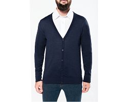 Cardigan boutonné mérinos homme