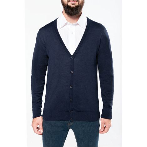  Cardigan boutonné mérinos homme